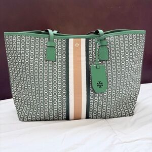 Tory Burch Gemini Link Large Tote (Green)